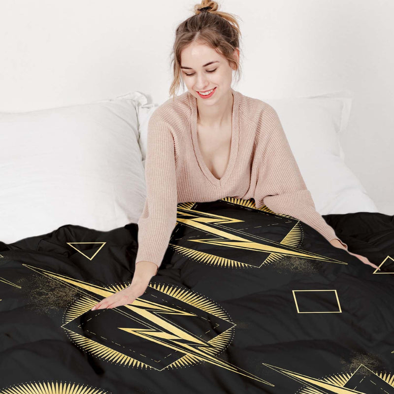Therapy blankets bedding set yellow lightning bolt