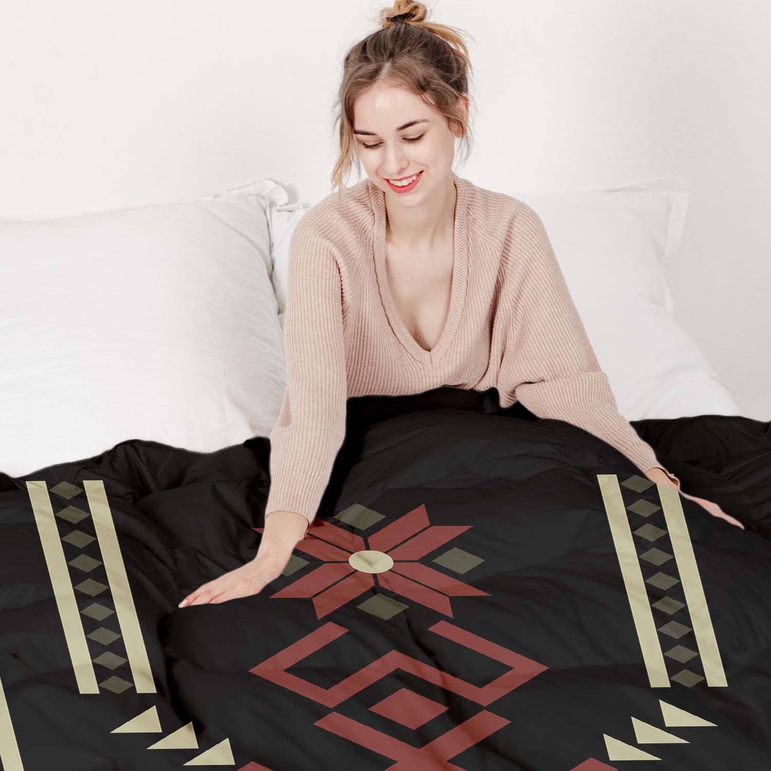 Set de ropa de cama con manta terapéutica y gran copo de nieve