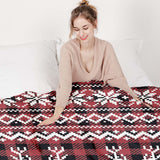 Therapy blankets bedding set, checkered with reindeer.