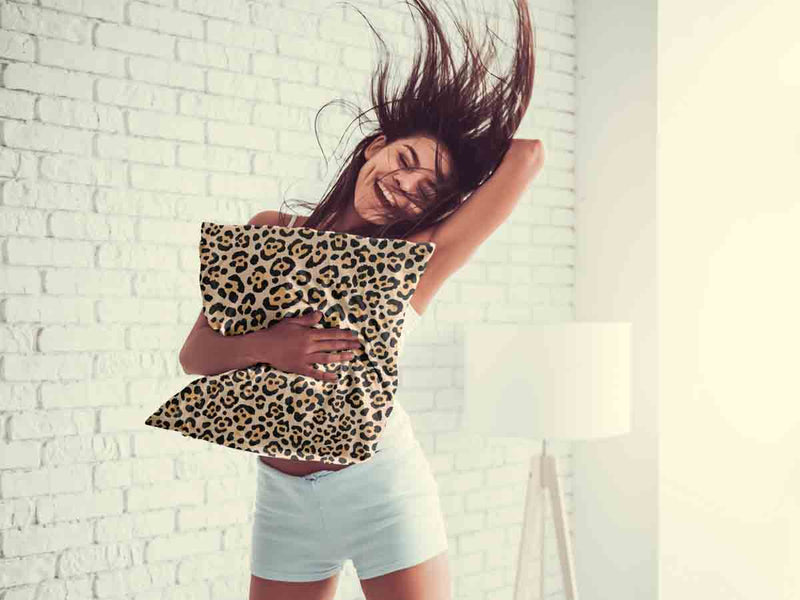 Health pillow with leopard print