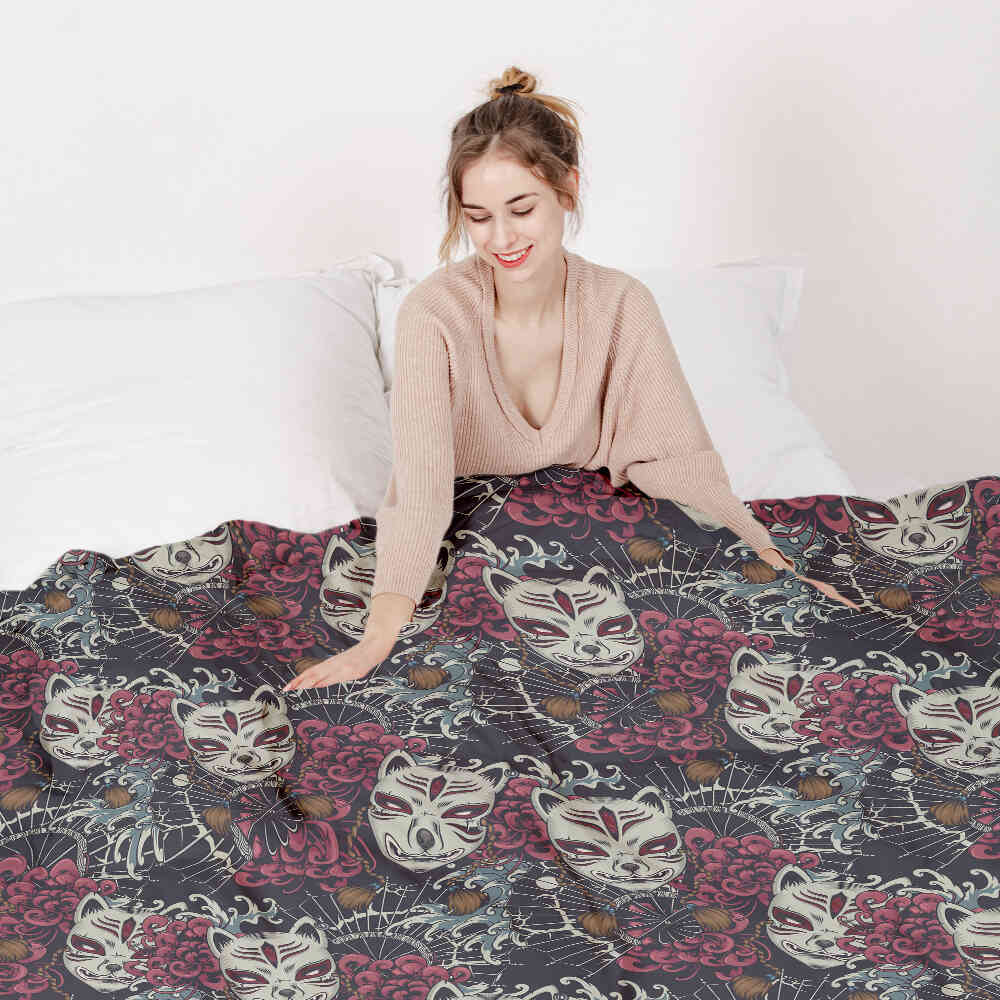 Therapy blankets bedding set spooky cat