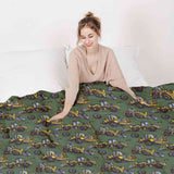 Therapy blanket bedding set, green tractor