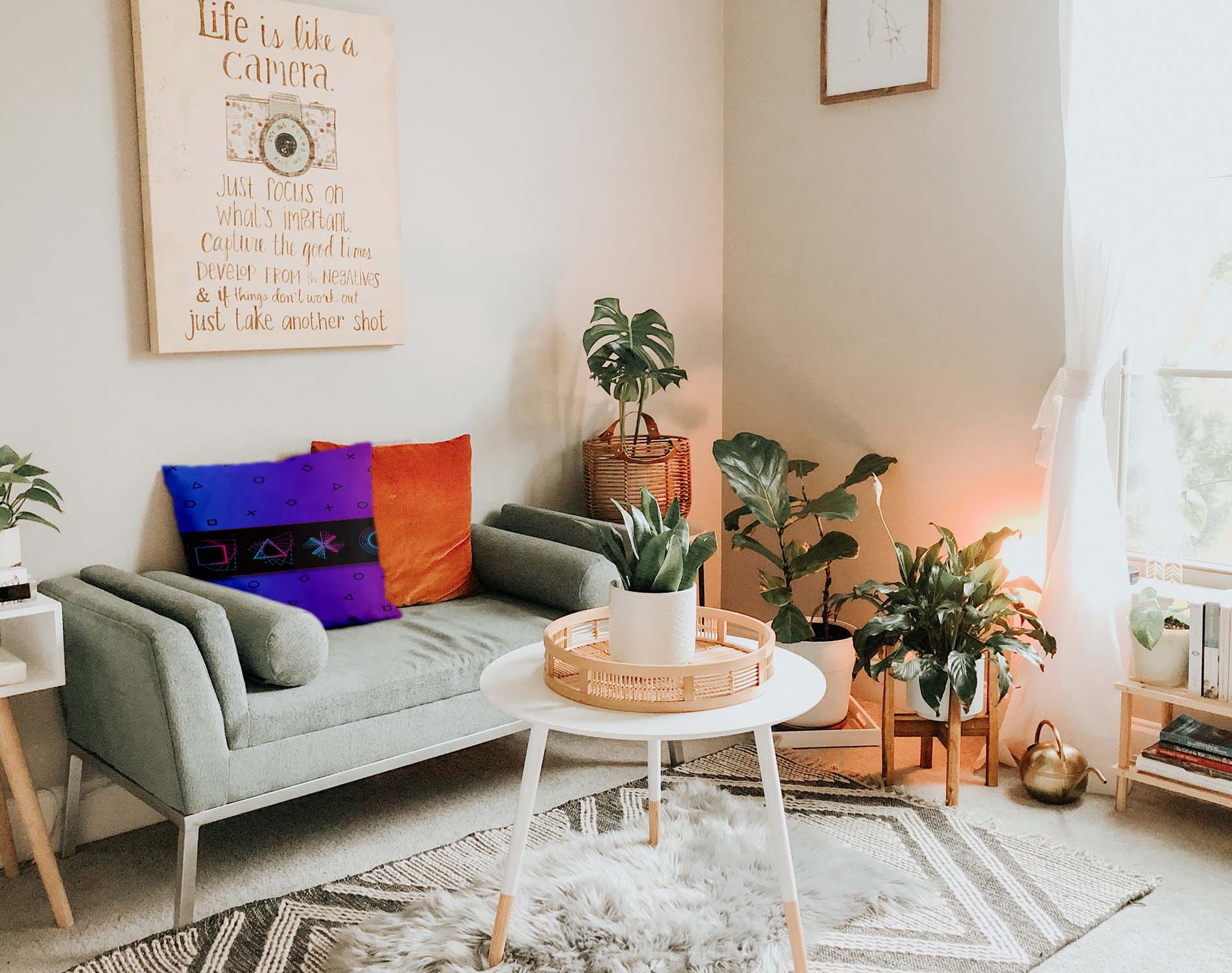 Cuscino salute viola con forme