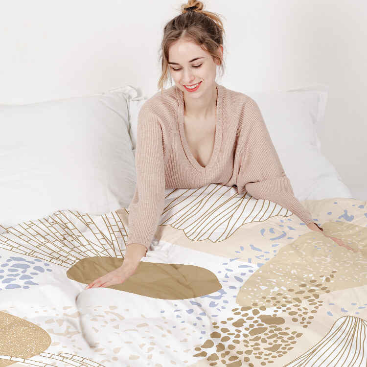 Coperta terapeutica originale - Rivestimento in cotone Anemone di mare oro