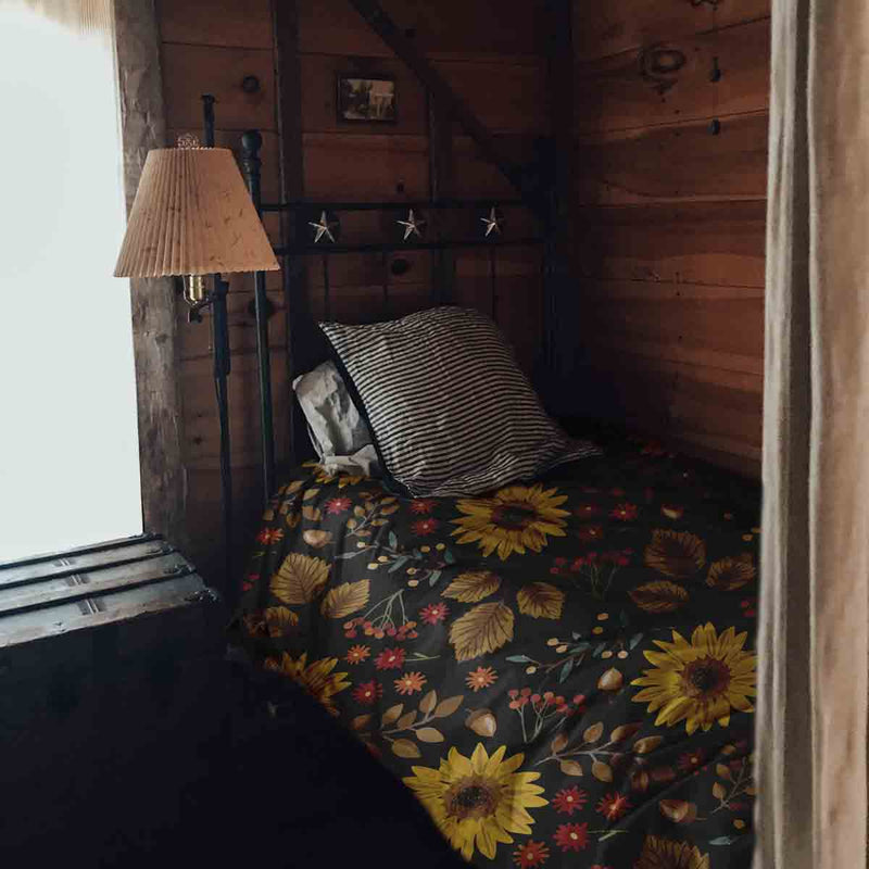 Set di biancheria da letto con coperta terapeutica con girasole