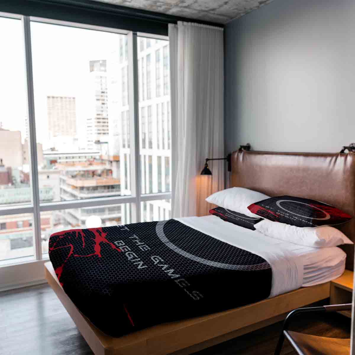 Set de ropa de cama con manta terapéutica inicio del juego