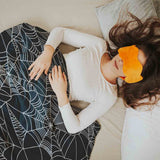 Set di biancheria da letto con coperta terapeutica nera con ragnatela