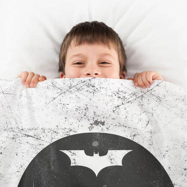 Therapy blanket with cotton cover, grey Batman.