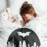 Therapy blanket with cotton cover, grey Batman.